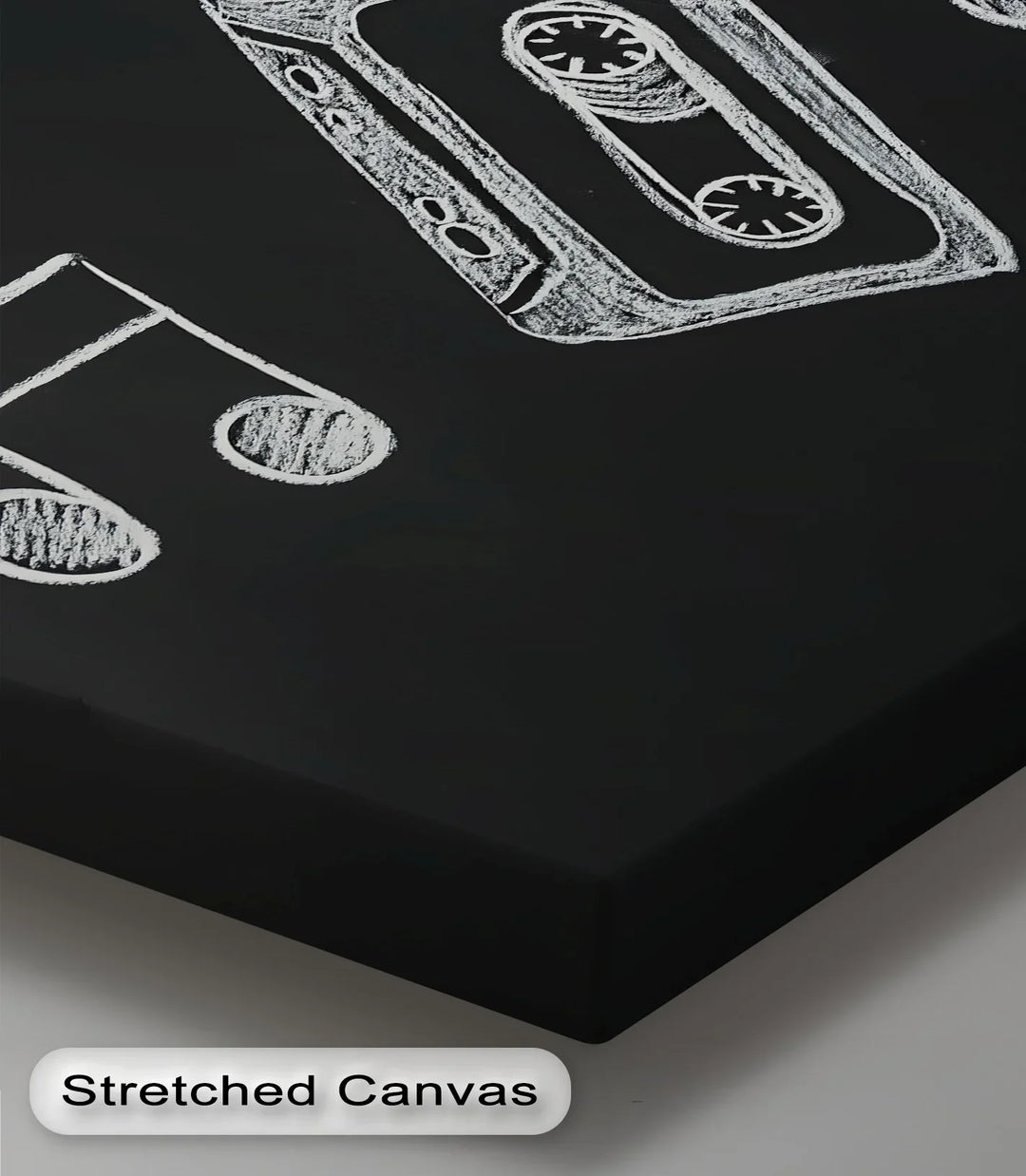 Retro Cassette Tape Chalk Drawing – Blackboard Music Canvas Prints - MyPhotoStation