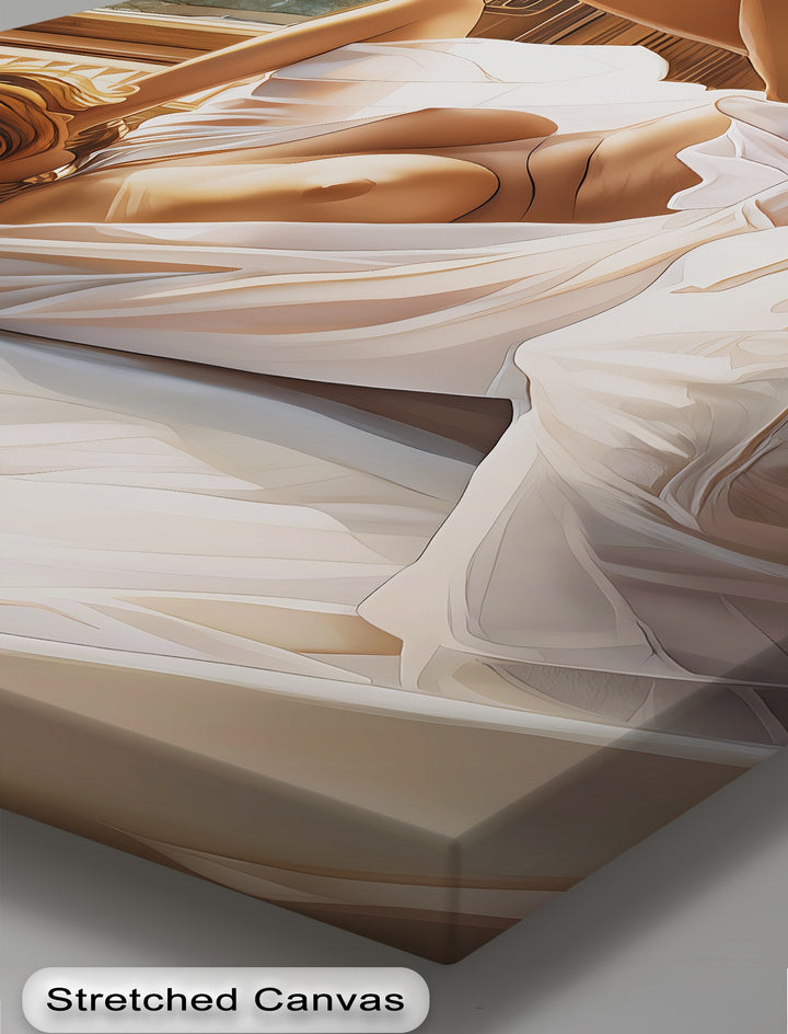 Morning Temptation – Framed Sensual Bedroom Canvas Wall Art | Sexy Art