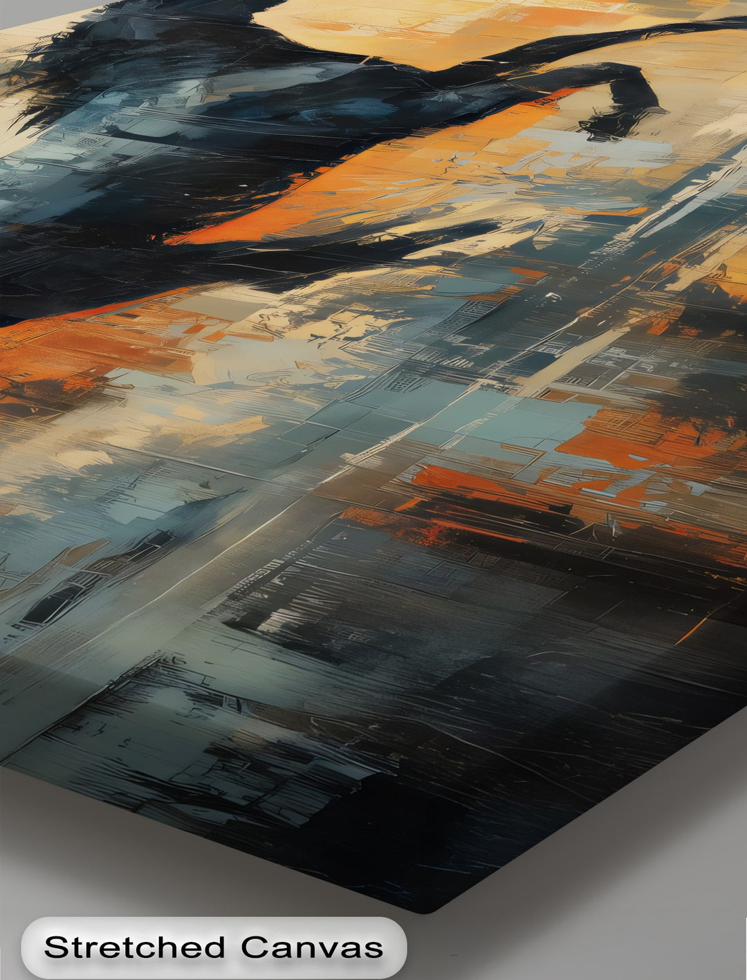 Midnight Momentum – Abstract Running Horse Canvas Print