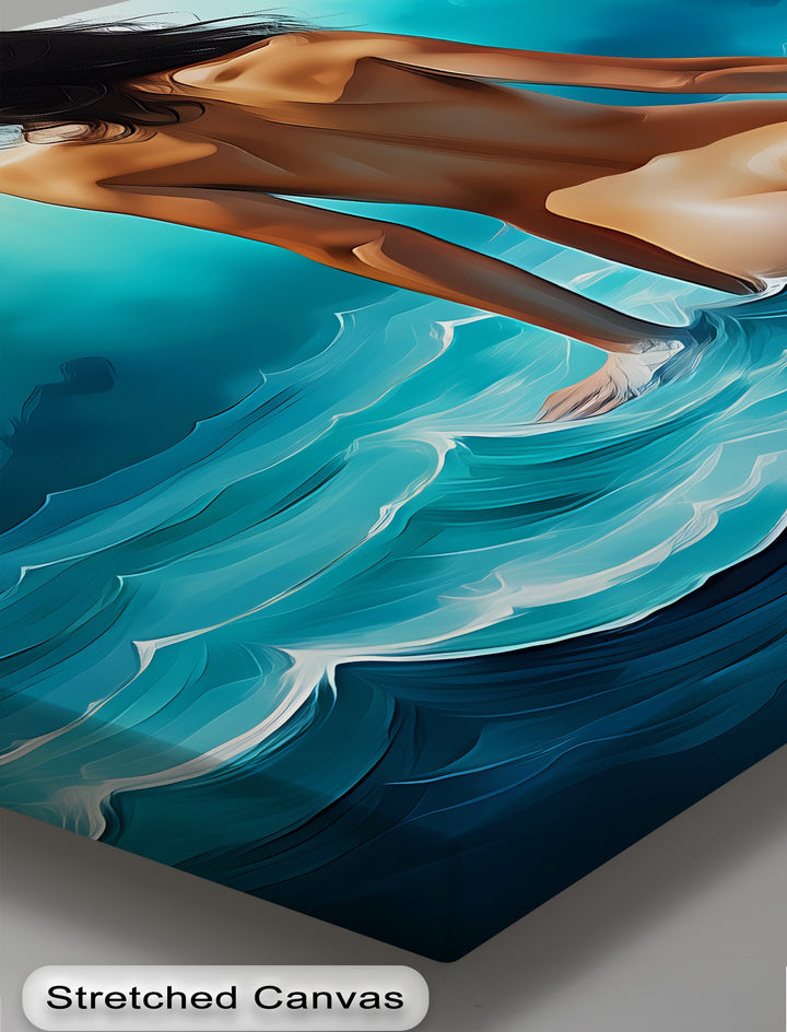 Midnight Ocean Nude Back View – Nude Canvas Wall Art | Sexy Art