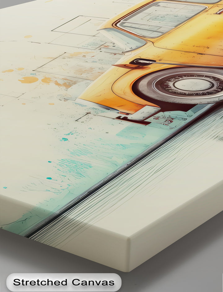 Electric Nostalgia – Car Canvas Print