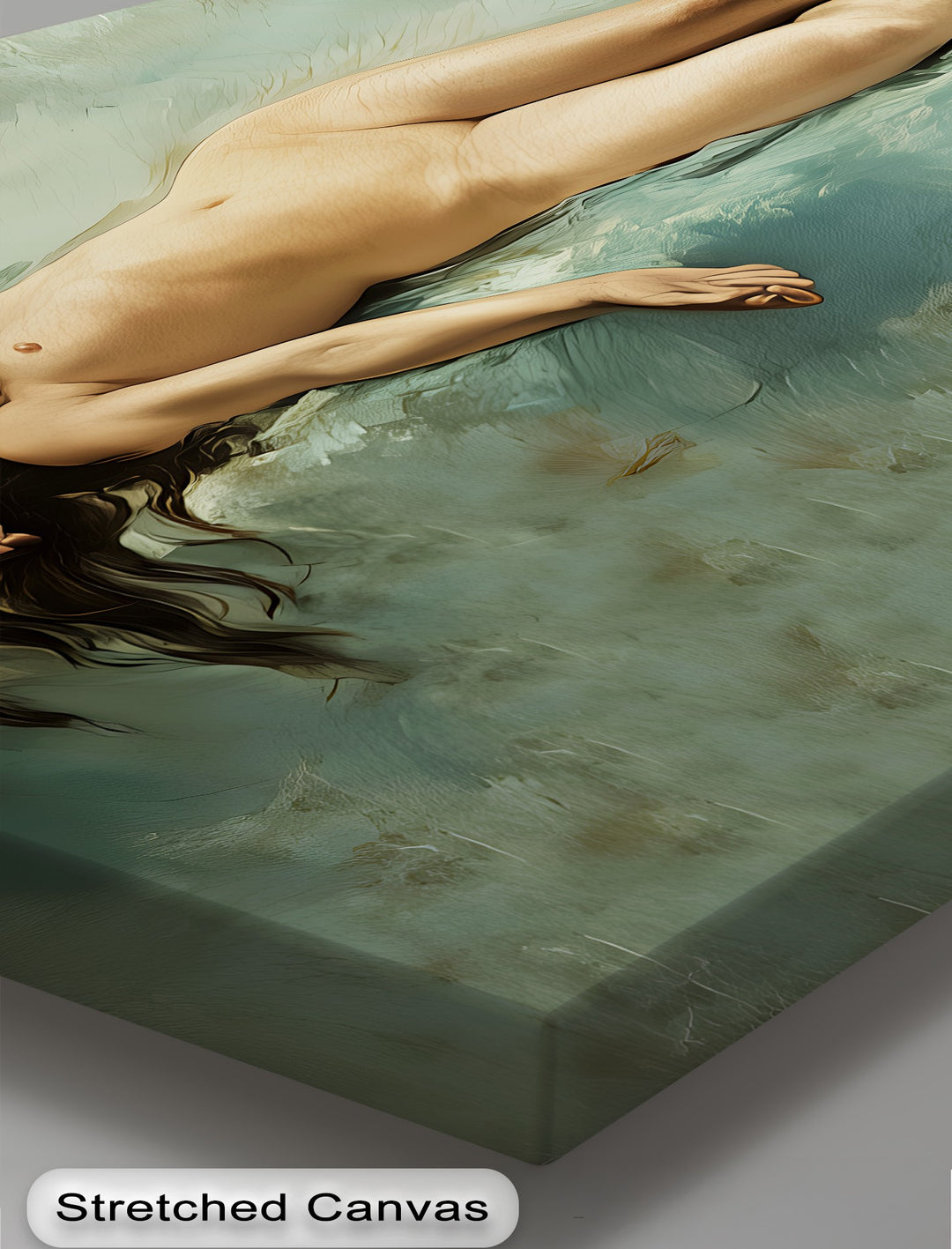 Celestial Nude – Serene Reclining Female Canvas Wall Art | Nude Art