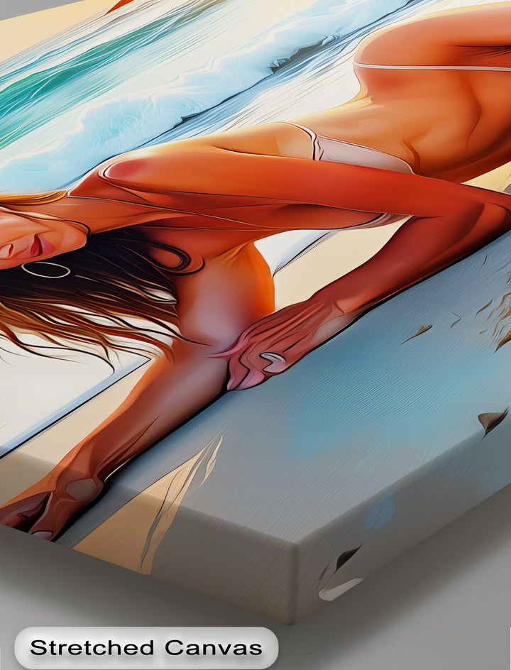 Sensual Bikini Beach Scene - Erotic Canvas Wall Art | Sexy Art