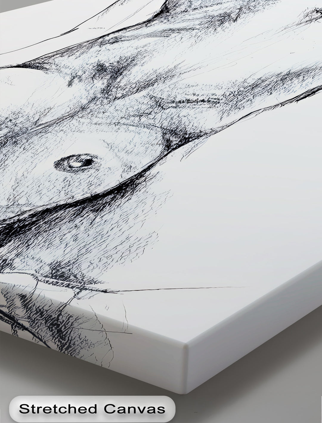 Graphite Whisper – Nude Sketch Canvas Print | Horizontal Wall Art
