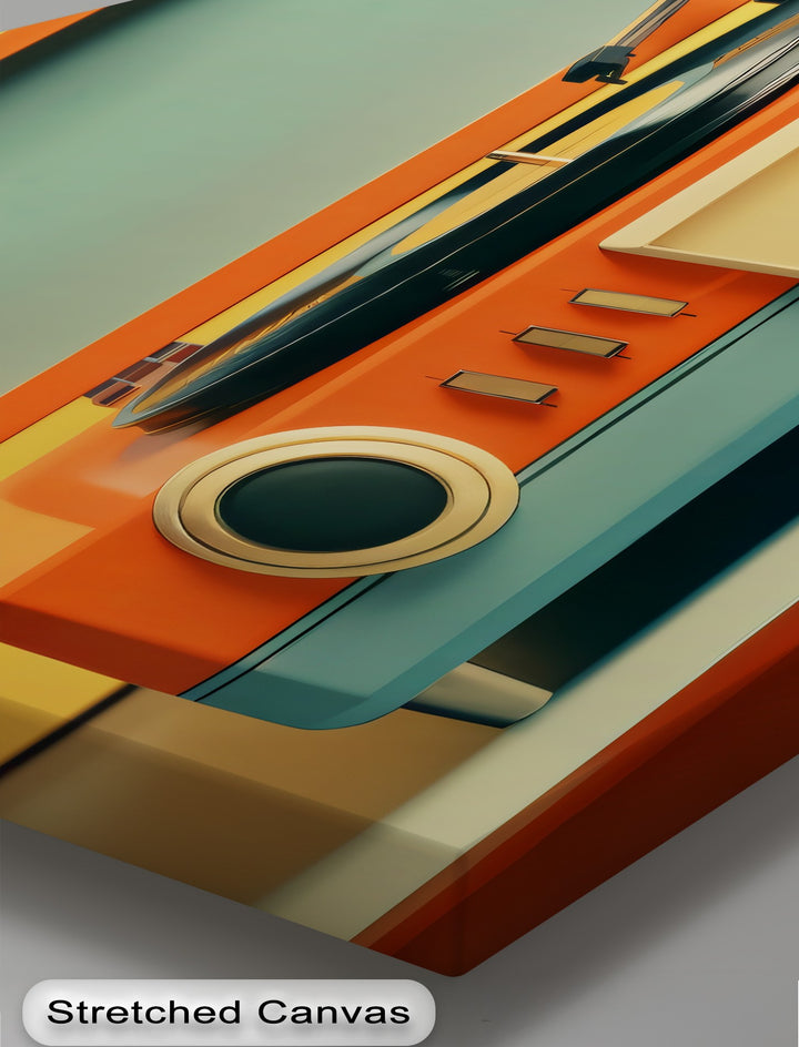 Sunset Stereo – Bold Retro Record Player Canvas Print