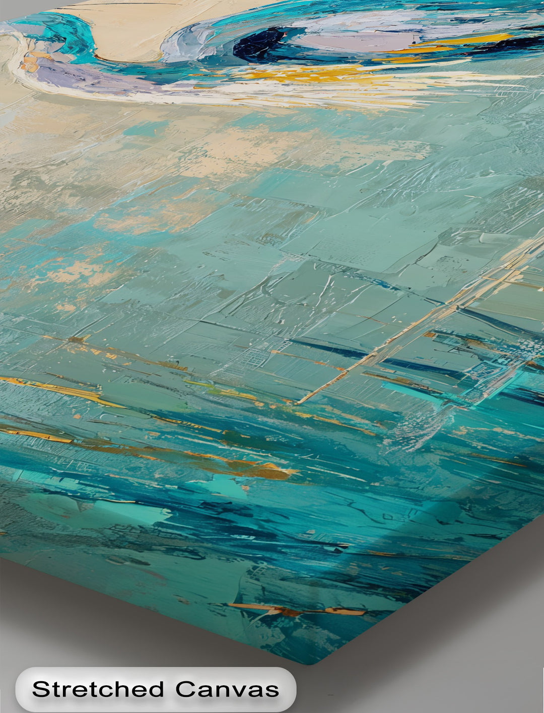 The darkest area of this abstract canvas print highlights the modern wildlife bird depicted in this unique canvas print.