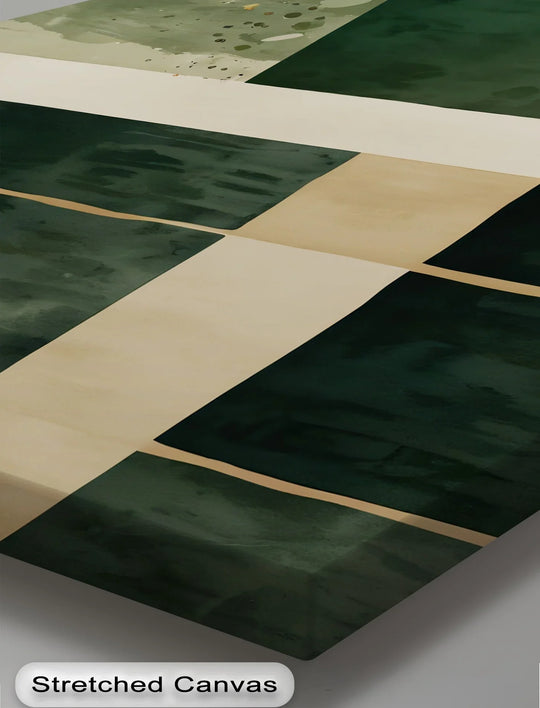 Emerald Structure – Modern Geometric Green Canvas Print - MyPhotoStation