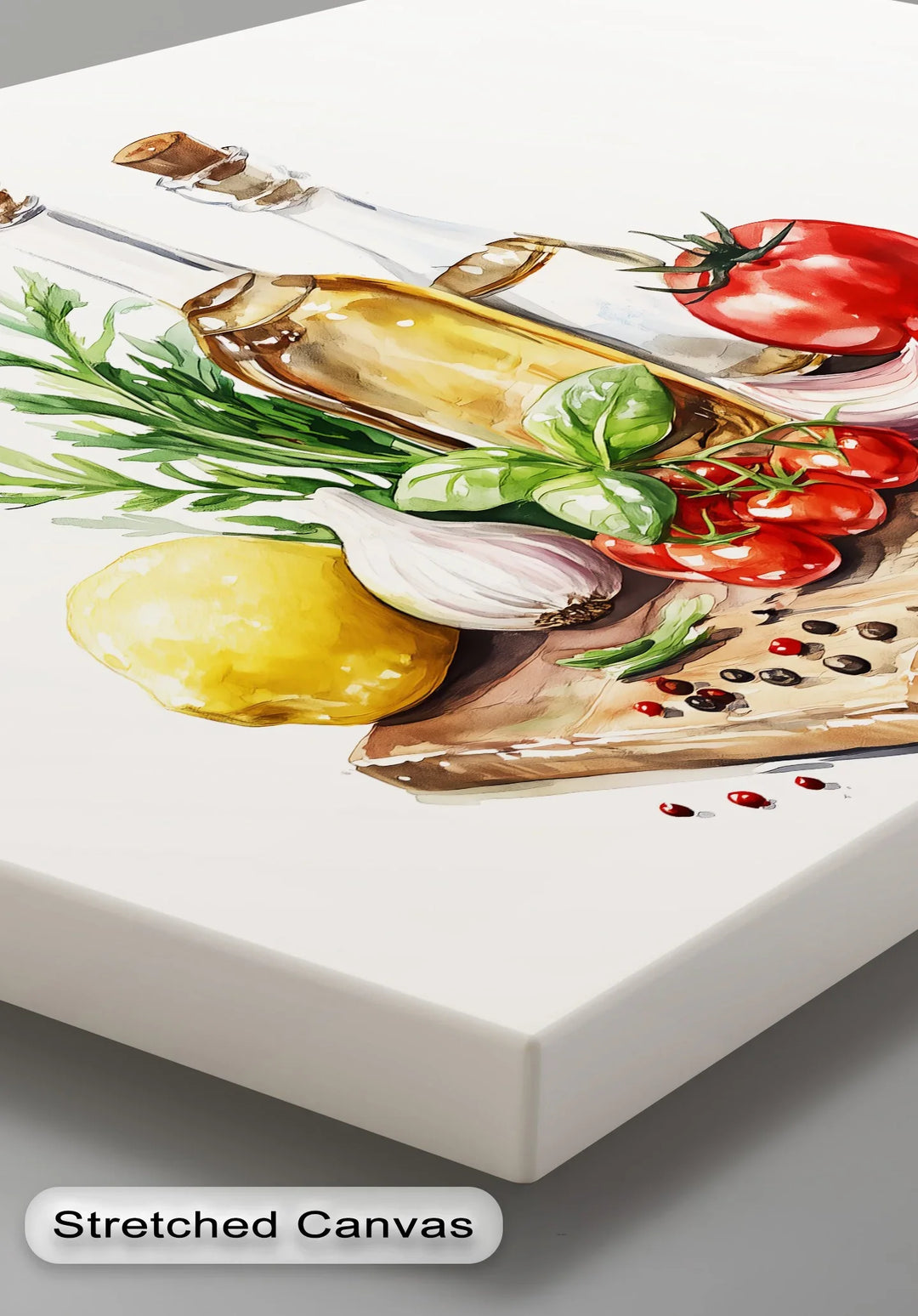 Fresh Mediterranean Ingredients – Rustic Kitchen Canvas Print - MyPhotoStation
