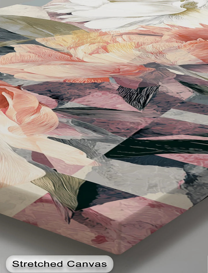 Modern Petal Geometry – Abstract Peony Floral Canvas Print - MyPhotoStation