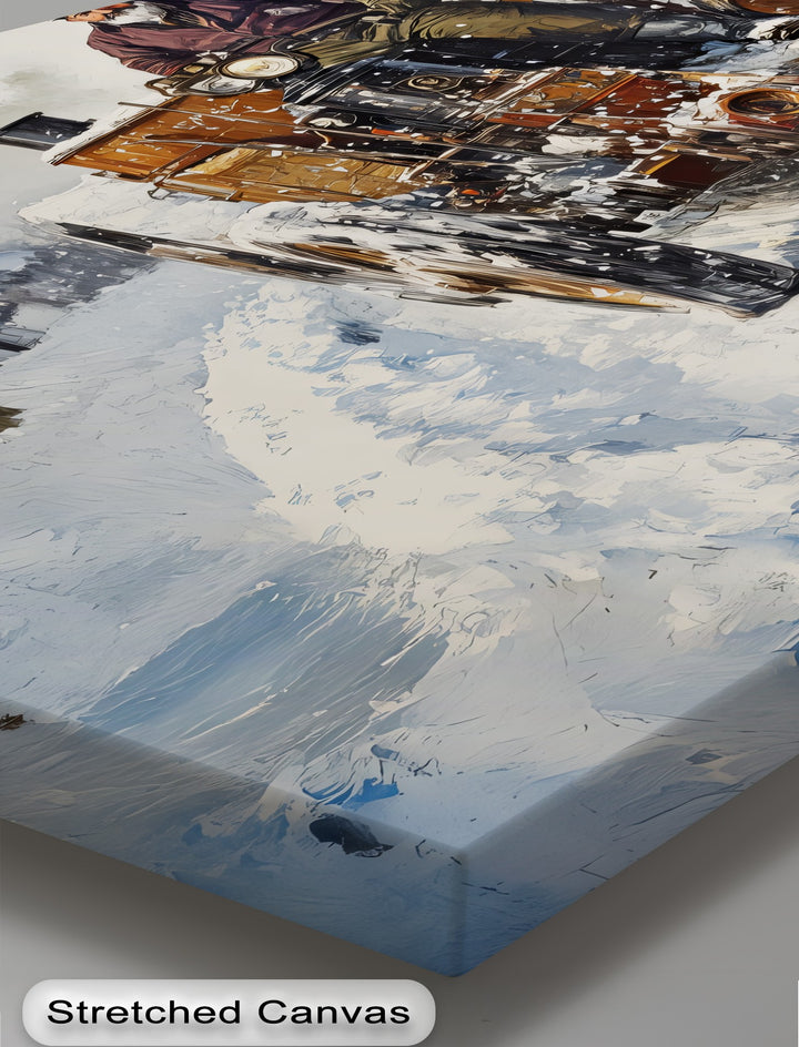 Snowbound Journey – Car Canvas Print