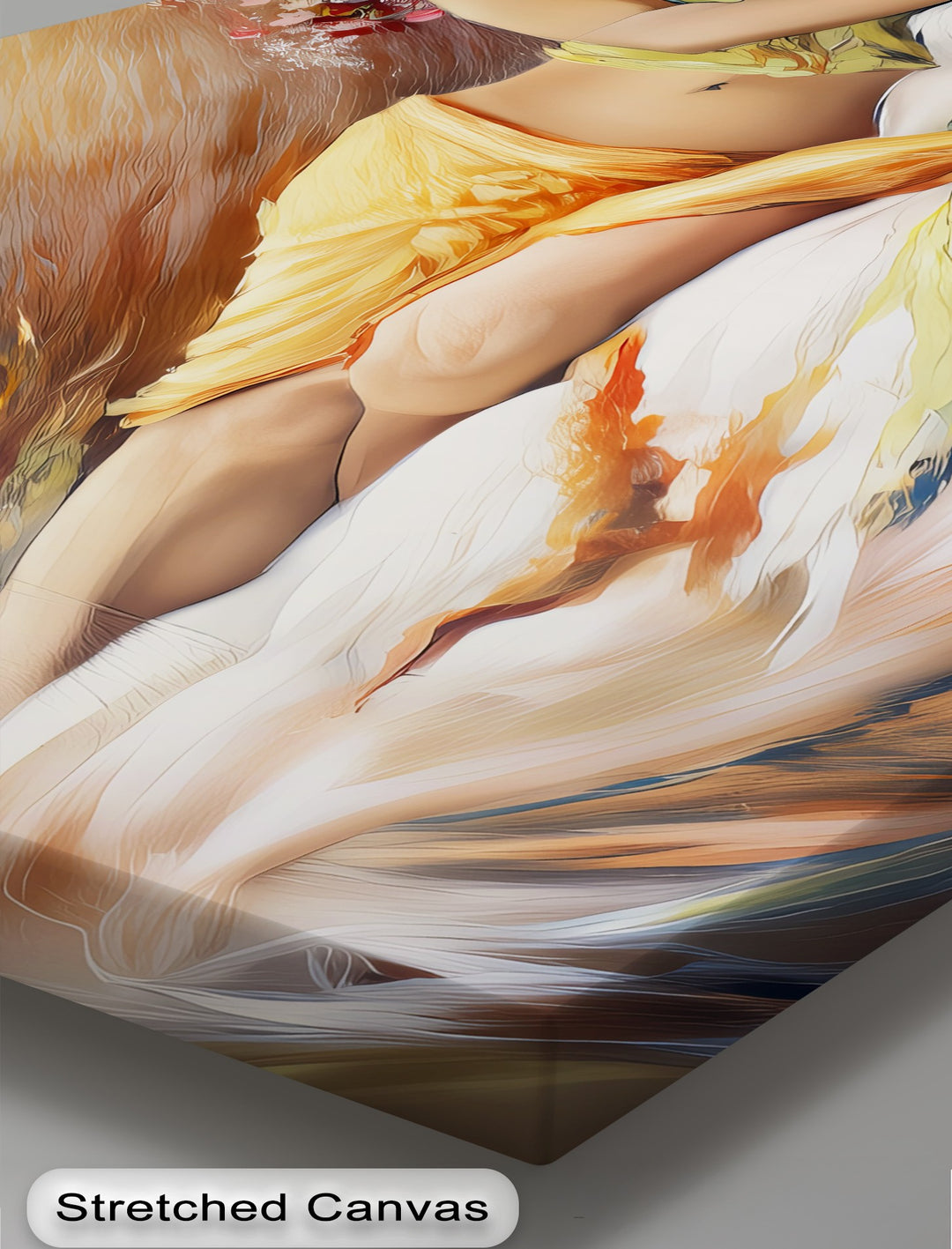 Golden Bloom – Romantic Nude Wall Art | Large Sensual Canvas Print