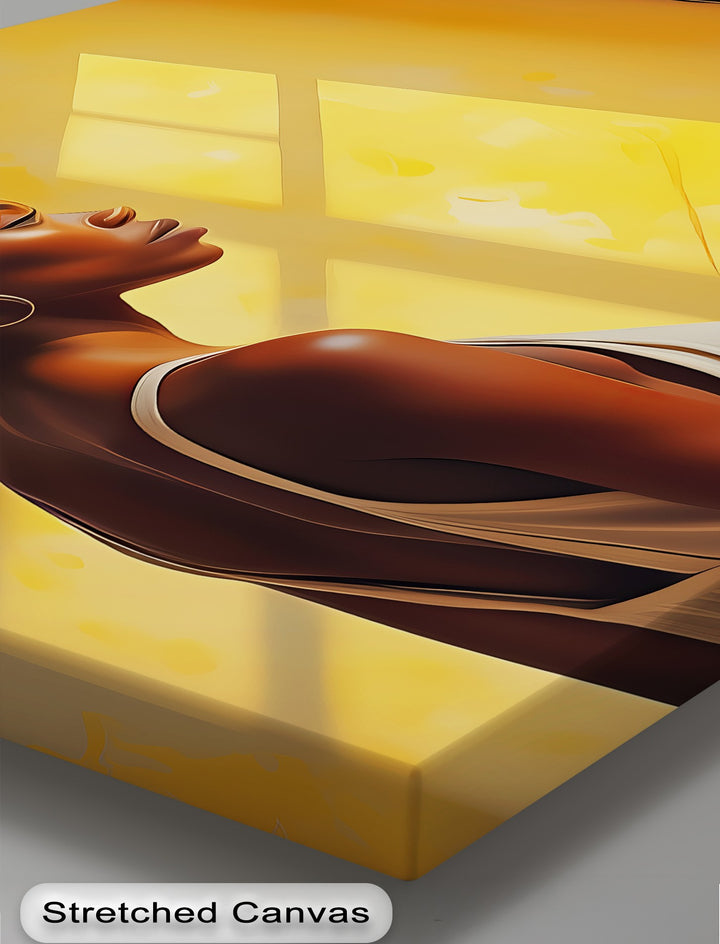 Golden Solitude – Erotic Canvas Wall Art | Abstract Art
