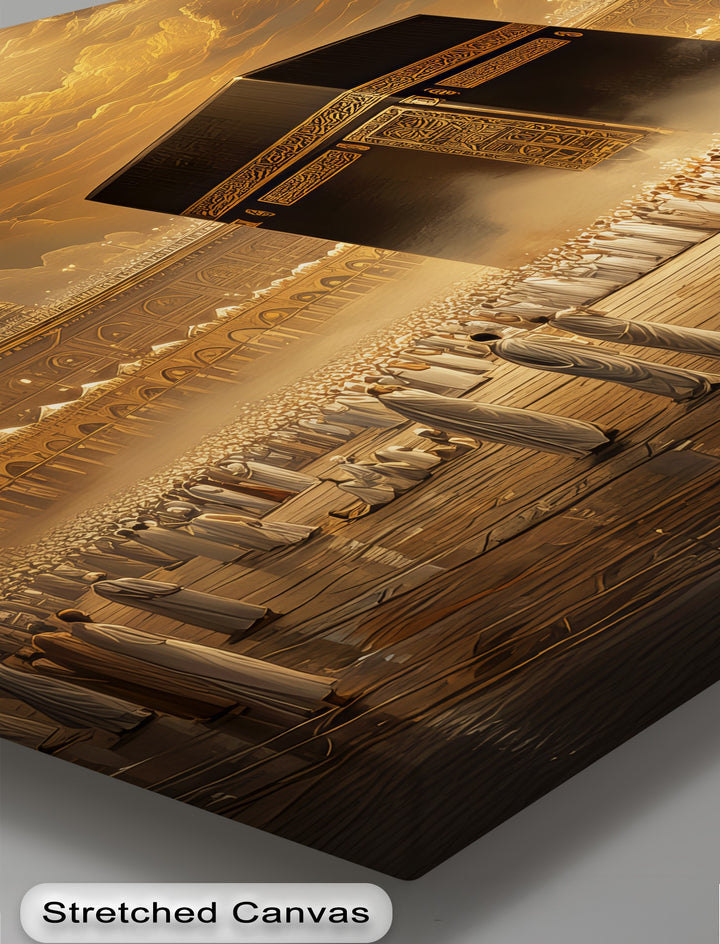 Divine Light Over the Kaaba – Islamic Holy Site Canvas Print