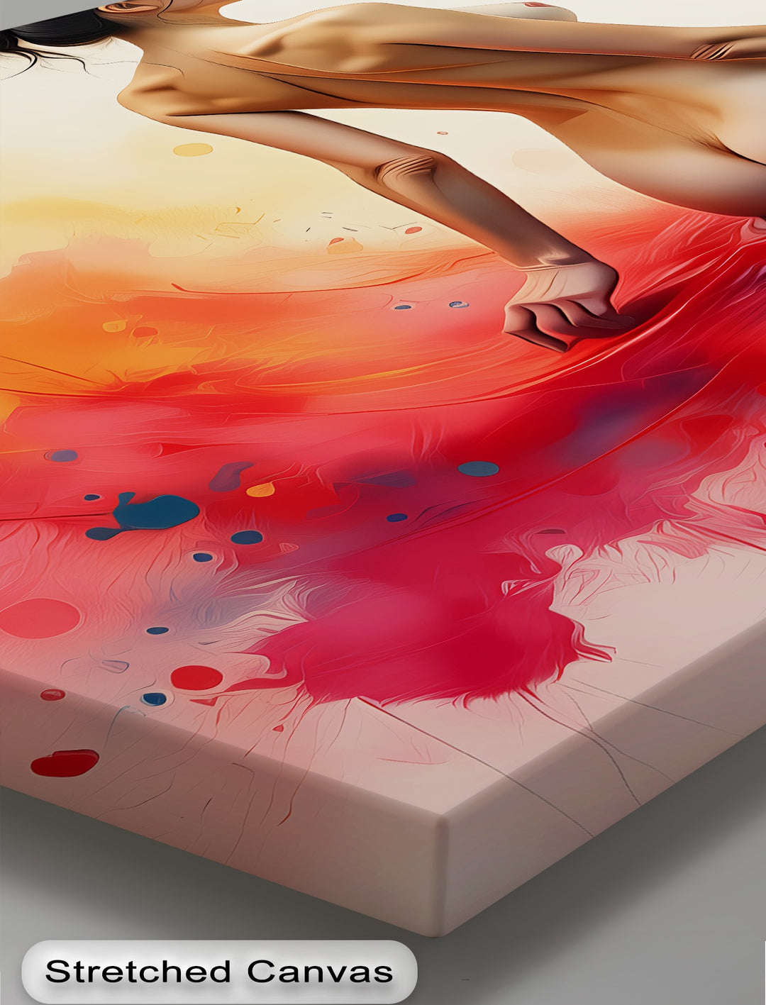 Serene Bloom – Nude Abstract Splash Canvas Wall Art | Sexy Art