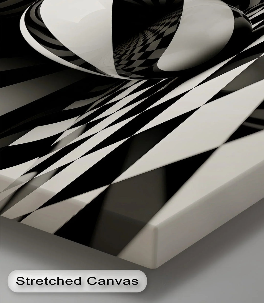 Geometric Sphere Illusion – Black & White Canvas Print - MyPhotoStation