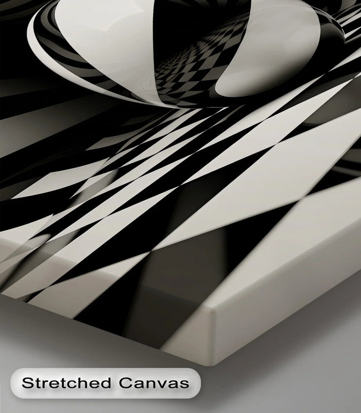 Geometric Sphere Illusion – Black & White Canvas Print - MyPhotoStation