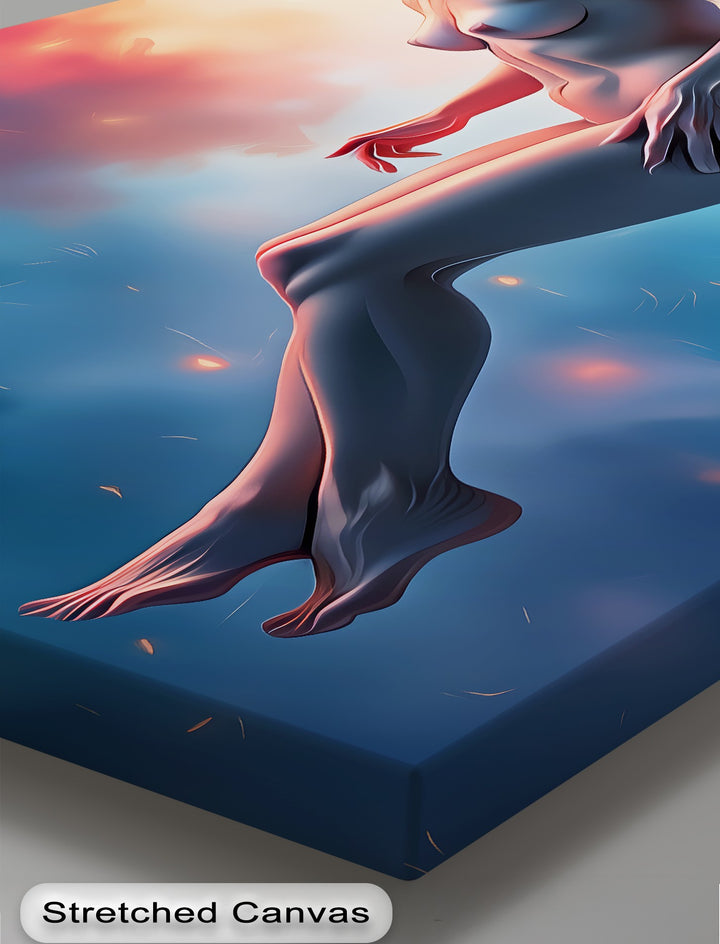 Floating Nude in Cosmos – Erotic Canvas Wall Art | Canvas Wall Decor