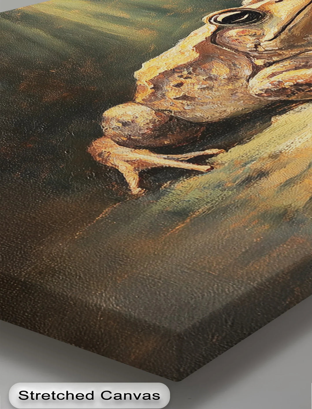 Enlightened Watcher – Dramatic Frog Under Spotlight Canvas Print - MyPhotoStation