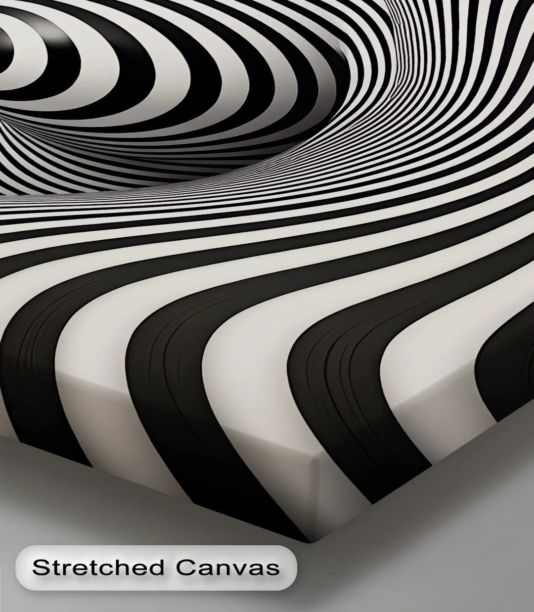 Hypnotic Spiral Wave Illusion – Black & White Canvas Print - MyPhotoStation