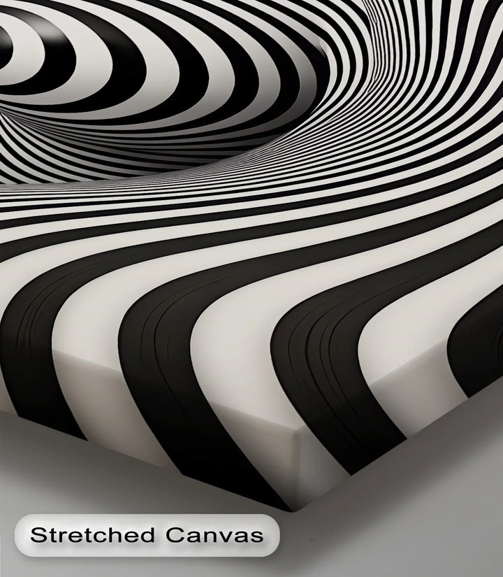 Hypnotic Spiral Wave Illusion – Black & White Canvas Print - MyPhotoStation