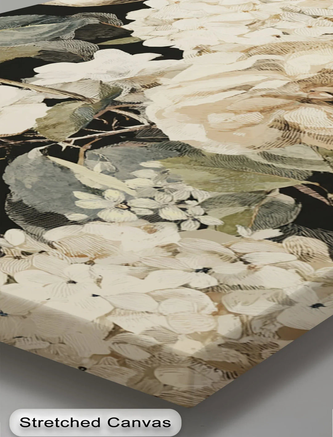 Vintage Garden Song – Bird and Cream Floral Canvas Print - MyPhotoStation