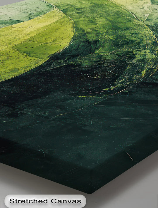 Verdant Sweep – Abstract Green Brushstroke Canvas Print - MyPhotoStation