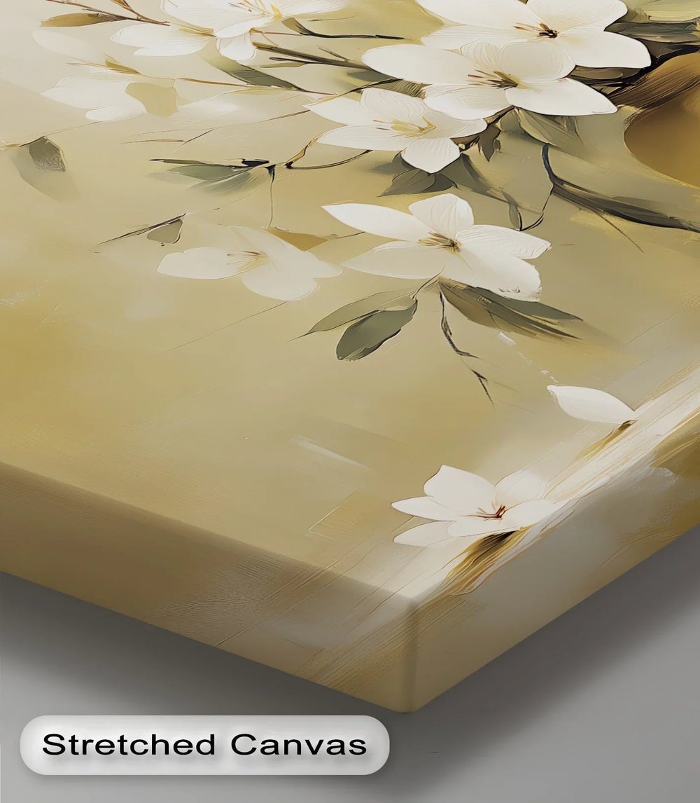 Soft Bloom Harmony – neutral-toned floral wall art for home décor.


