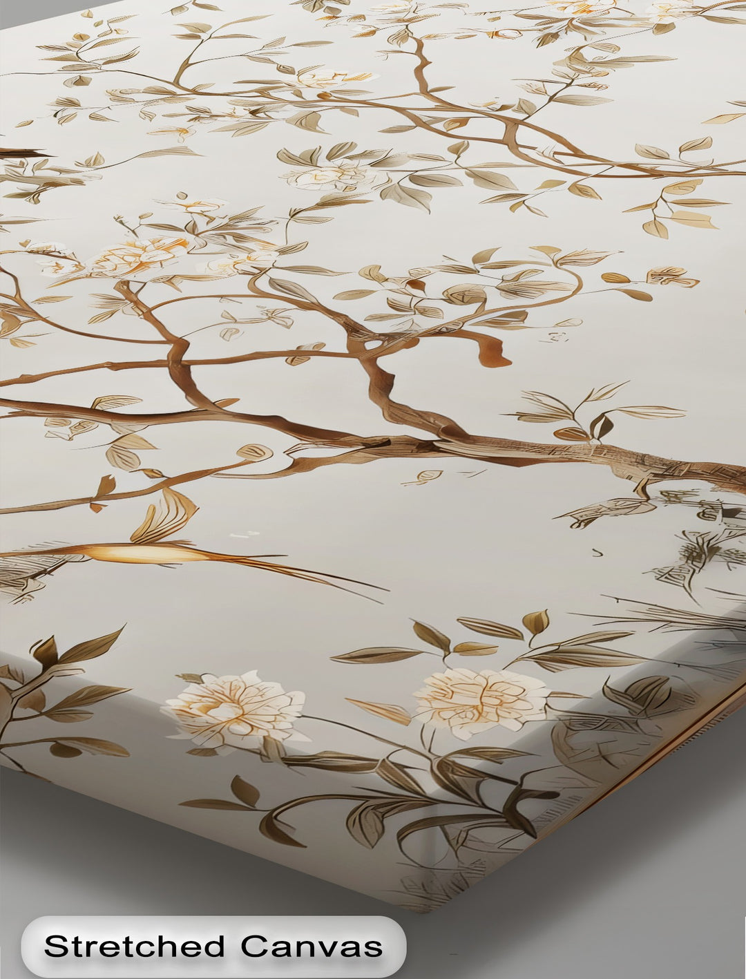 Chinoiserie Floral Birds Mural - Canvas Wall Art | Large Canvas
