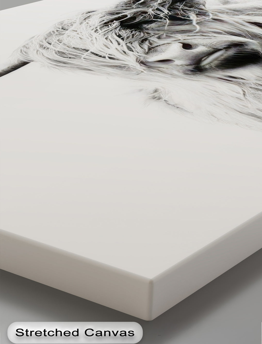 The compelling visual rhythm of a minimalist Highland Cow's flowing fur creates a dramatic, unique canvas print of farm animal wall art.