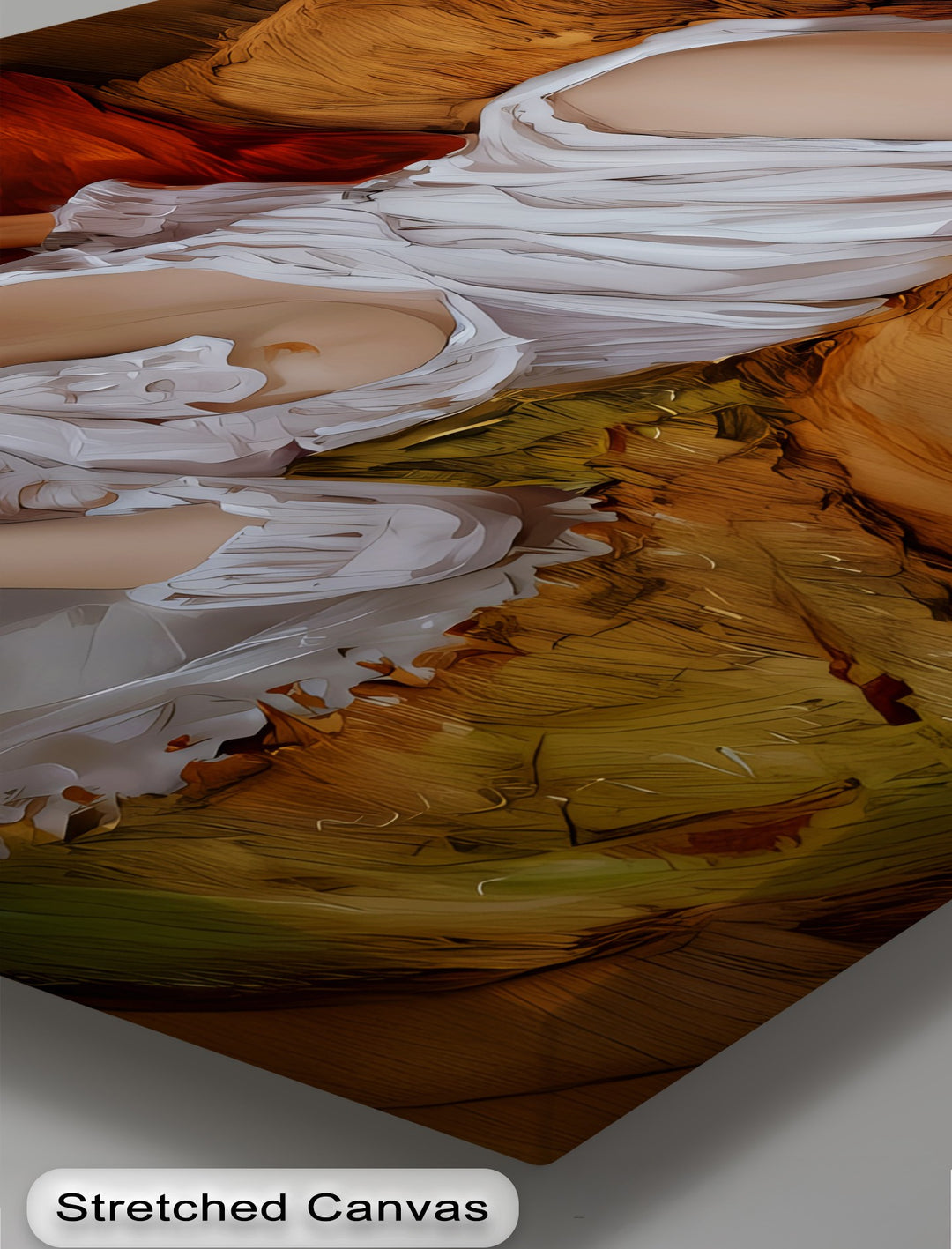 Velvet Silence – Reclining Nude Canvas Print | Large Horizontal Wall Art