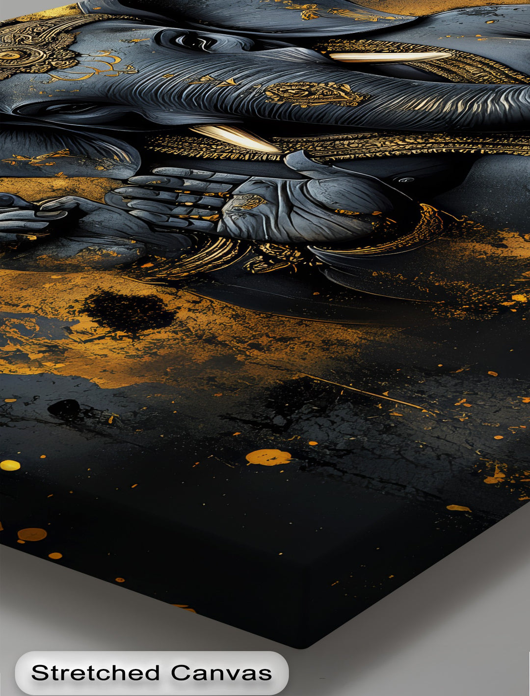 Sacred Guardian – Lord Ganesha with Four Arms Canvas Print