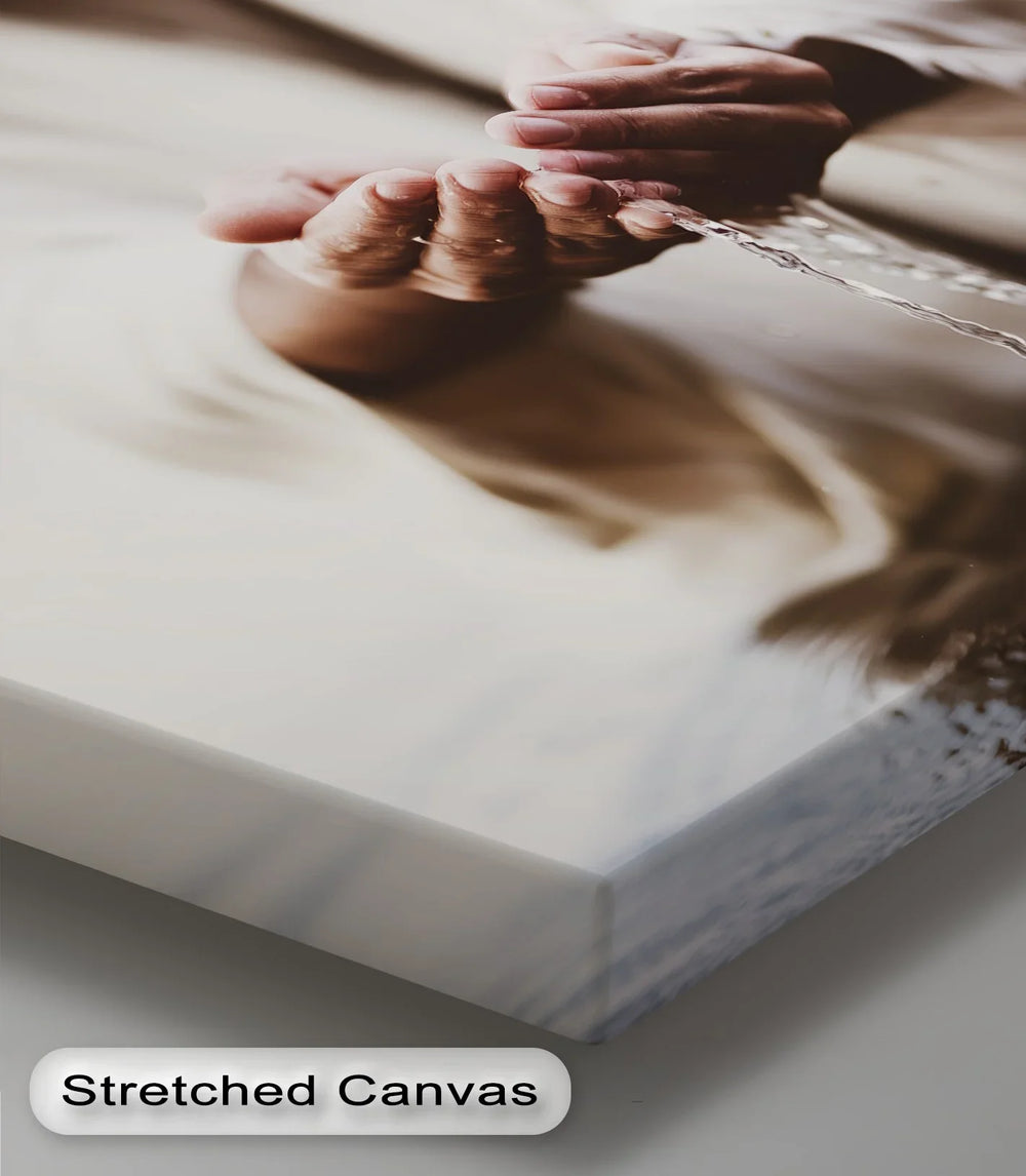 Hands of grace – faithful moment Christian canvas print.

