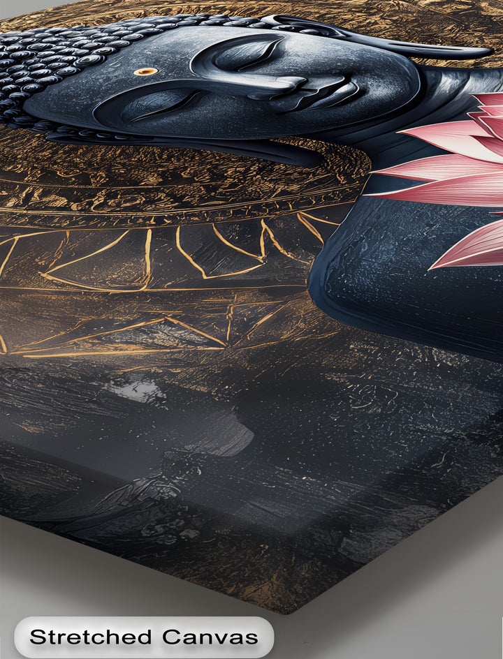 Enlightened Serenity – Buddha with Lotus Flower Canvas Print