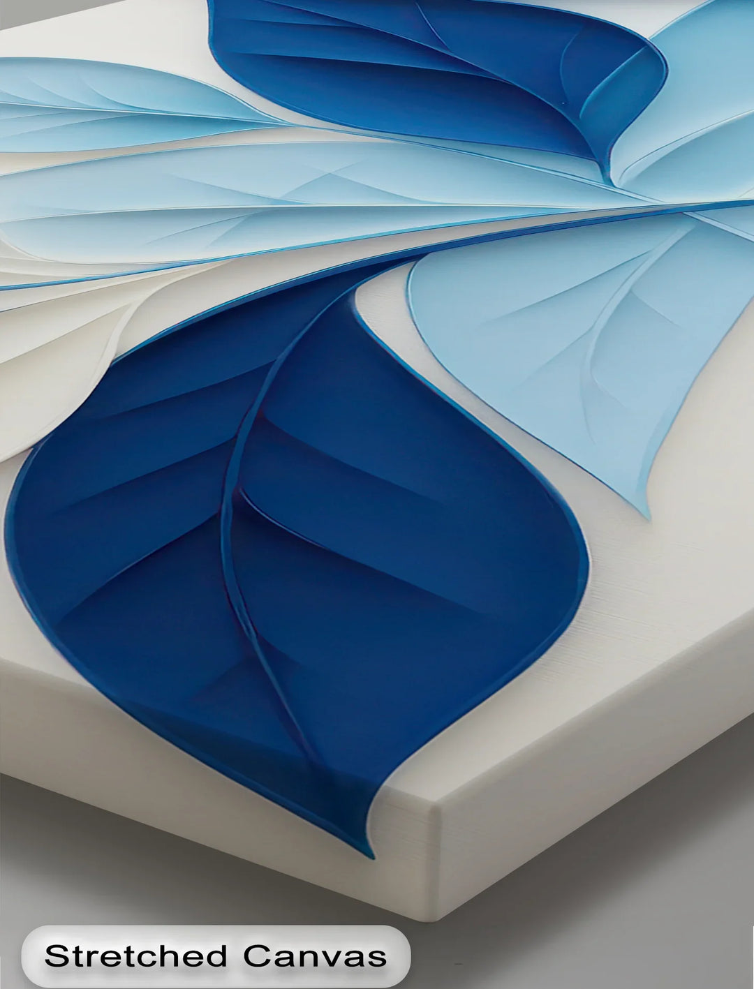 Blue Botanical Harmony – Minimalist Leaf Pattern Canvas Print - MyPhotoStation