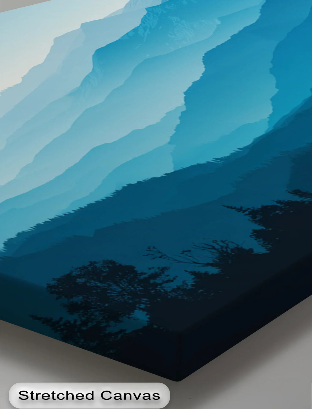 Tranquil Blue Horizons – Layered Mountain Landscape Canvas Print - MyPhotoStation