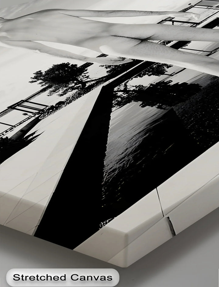 Stillness Before the Dive – Black and White Male Nude Canvas Print - MyPhotoStation