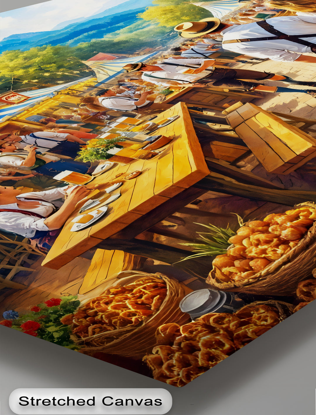 Bavarian Oktoberfest Street Scene – Beer Festival Canvas Wall Art | Canvas Art