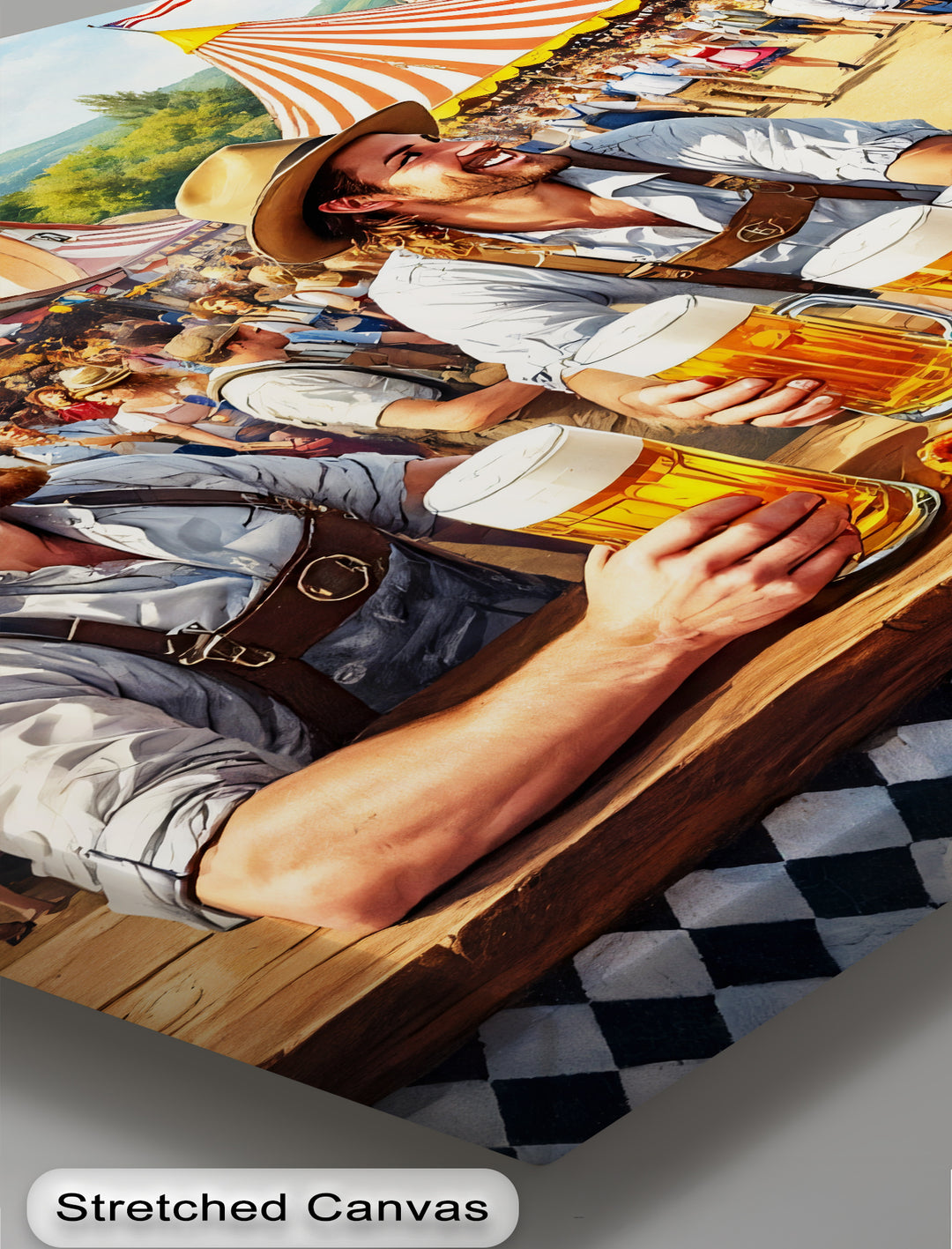 Oktoberfest Friends – Bavarian Beer & Pretzel Canvas Wall Art | Canvas Art