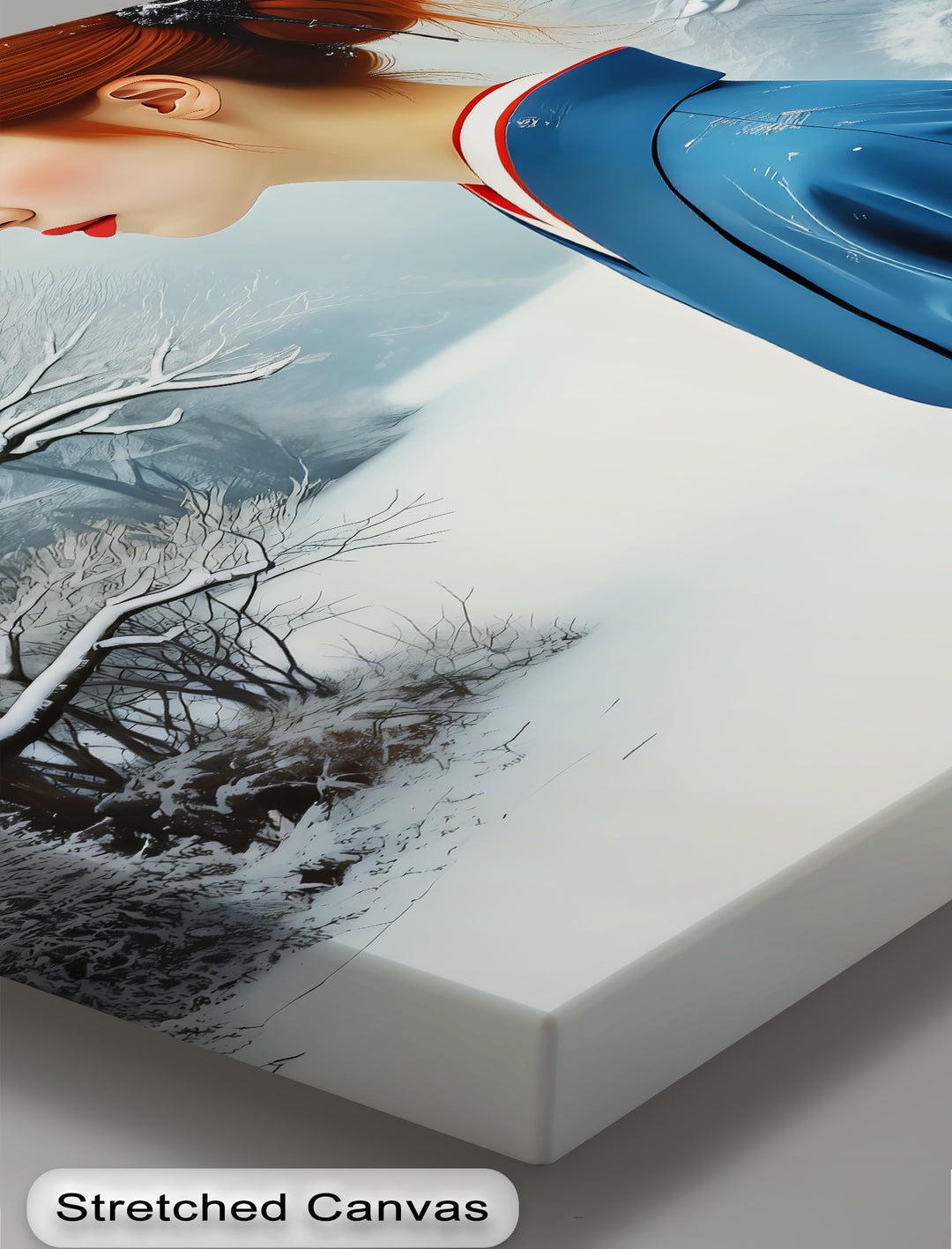 Geisha in Snow Garden – Japanese Kimono Canvas Wall Art | Framed Art
