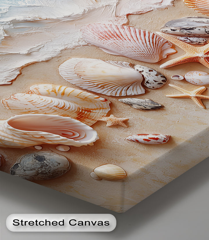 Seashell Shoreline Display – Coastal Canvas Prints