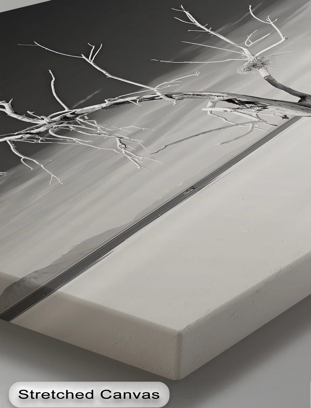 Solitary Strength – monochrome dead tree wall art.

