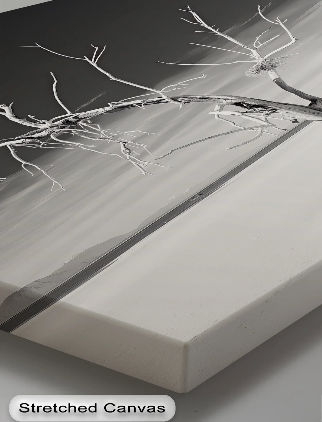 Solitary Strength – monochrome dead tree wall art.


