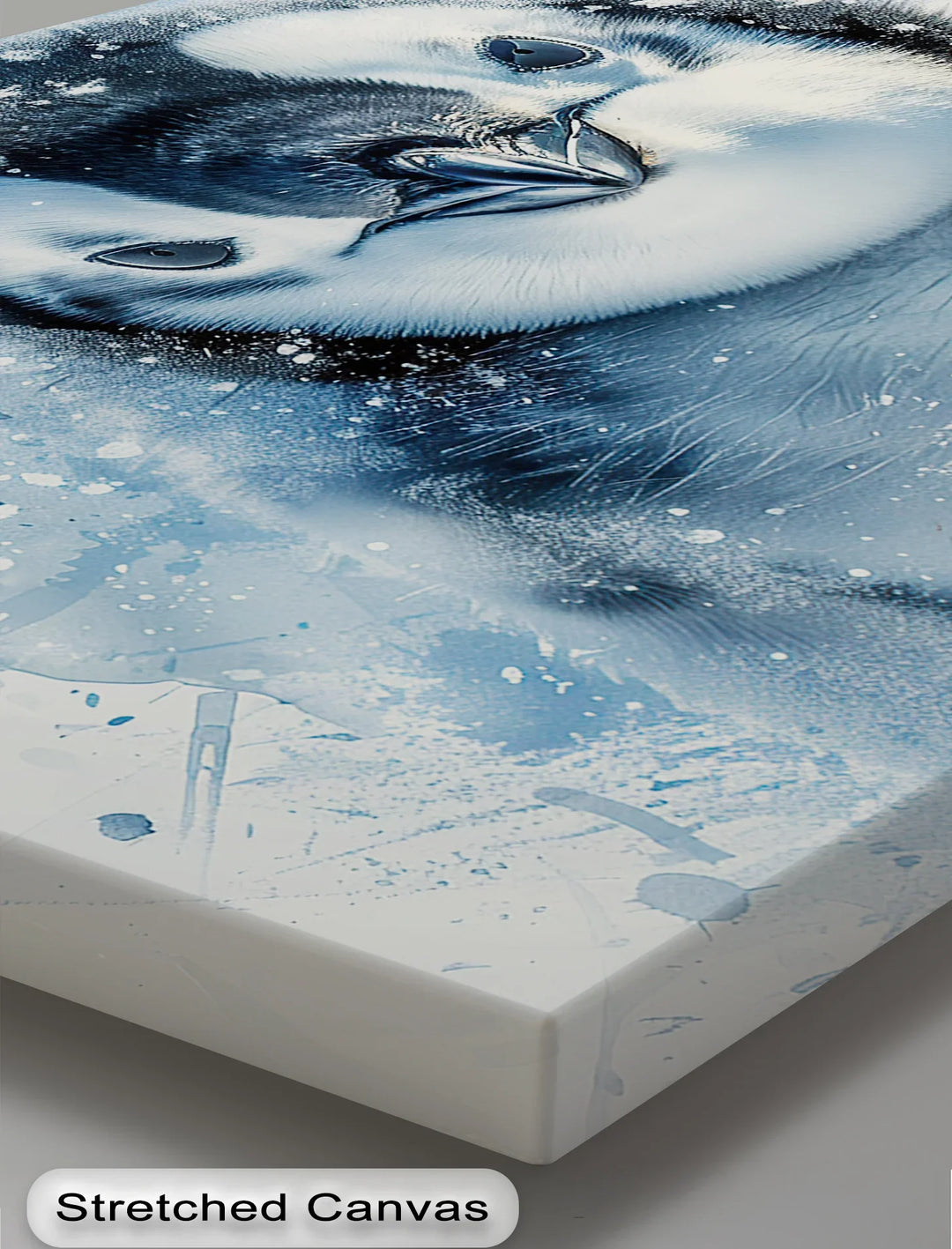 Baby Penguin Splash – Watercolor Arctic Animal Canvas Print - MyPhotoStation