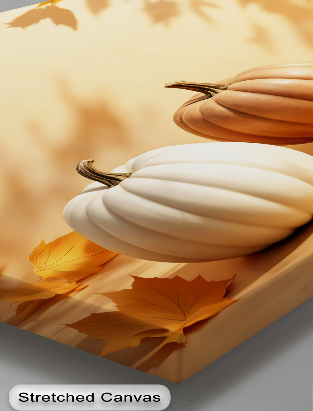 Golden Harvest – Minimalist Pumpkins Canvas Wall Art | Framed Artwork