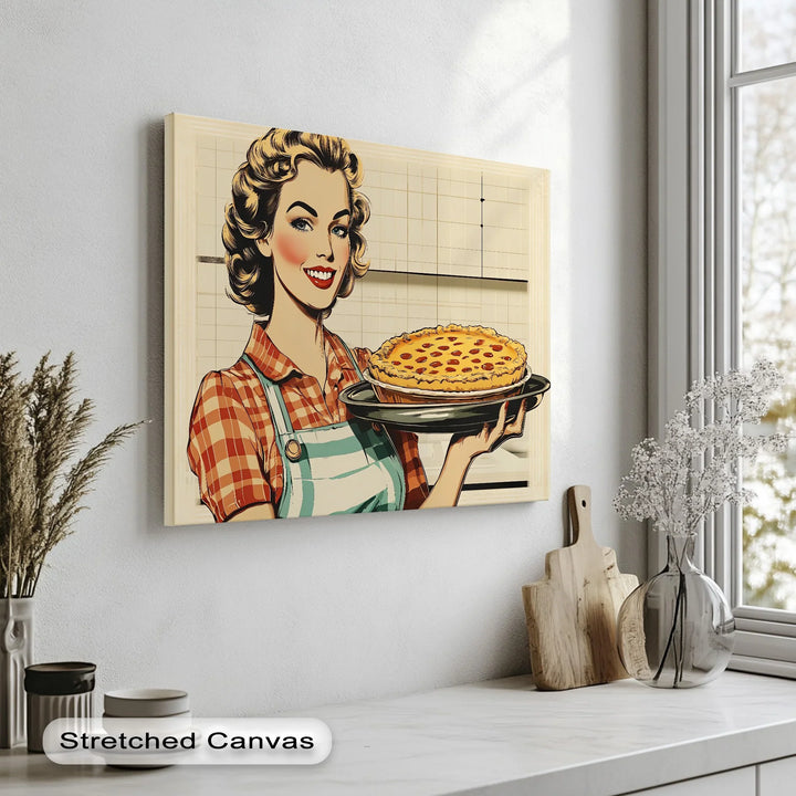 Retro Baker's Delight – Vintage Pie-Making Kitchen Canvas Prints - MyPhotoStation