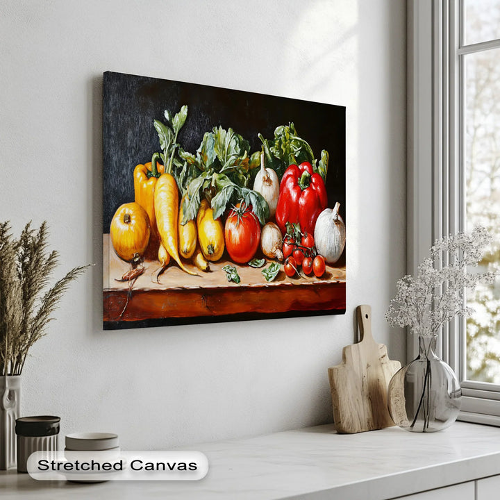Farm-Fresh Harvest – Rustic Vegetable Still Life Kitchen Canvas Prints - MyPhotoStation