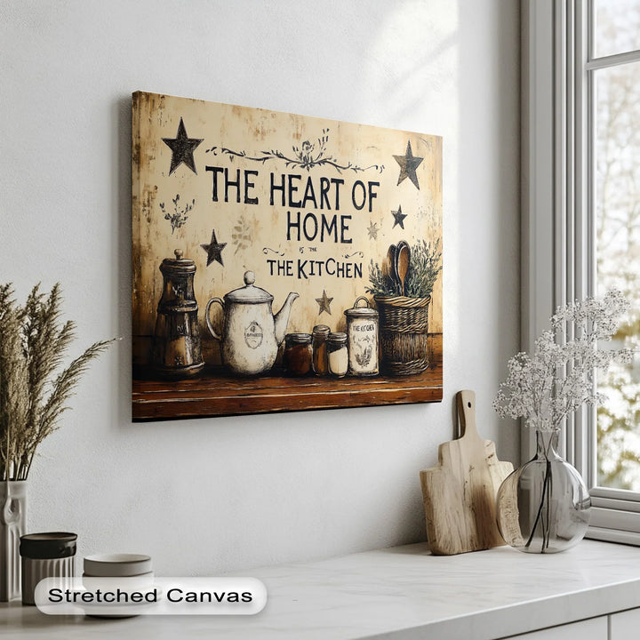 The Heart of Home – Rustic Kitchen Canvas Print - MyPhotoStation