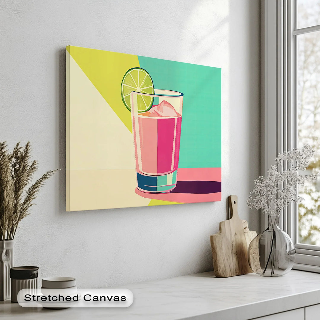 Pop Art Pink Lemonade – Kitchen Retro Drink Canvas Print - MyPhotoStation