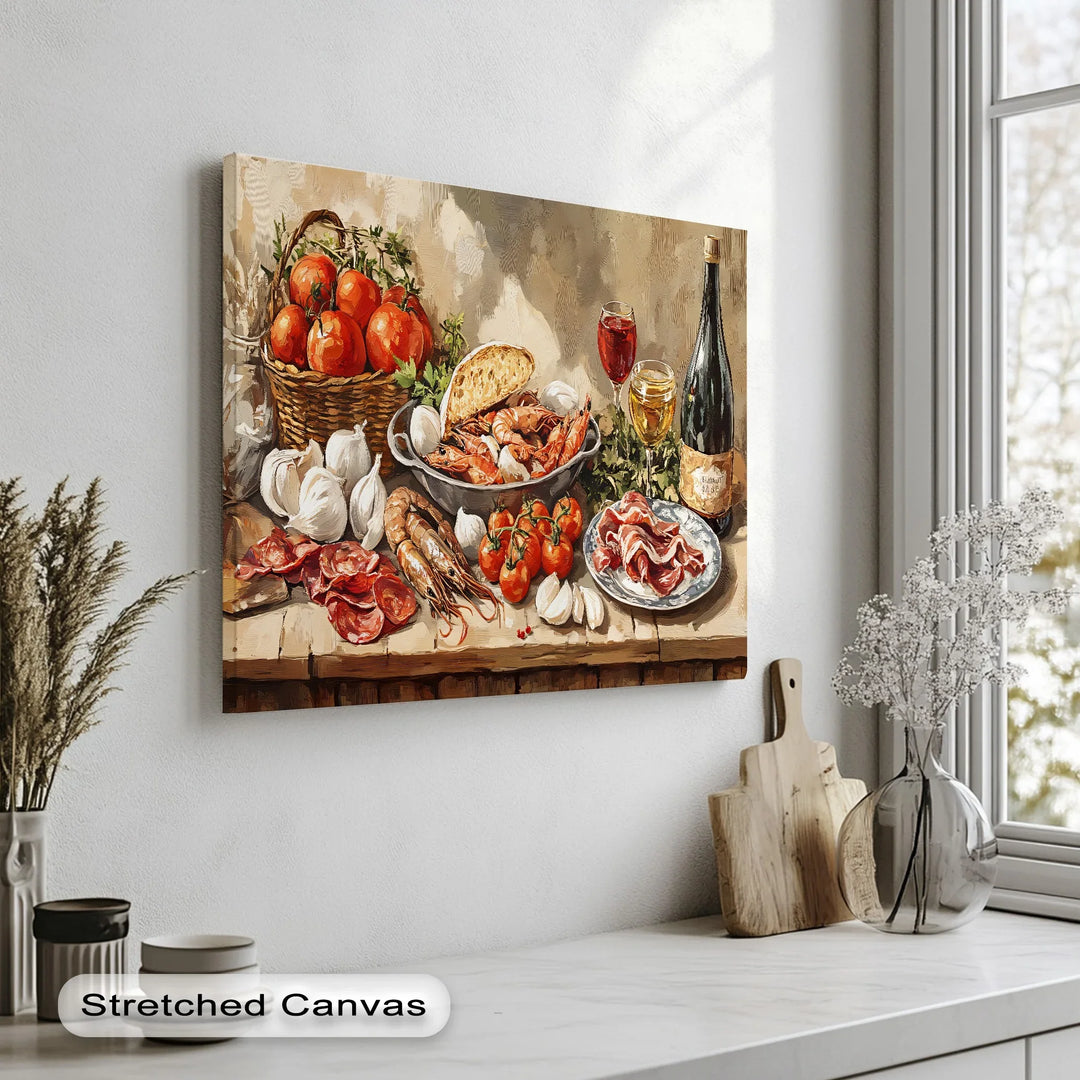 Mediterranean Delights – Gourmet Feast Kitchen Canvas Print - MyPhotoStation