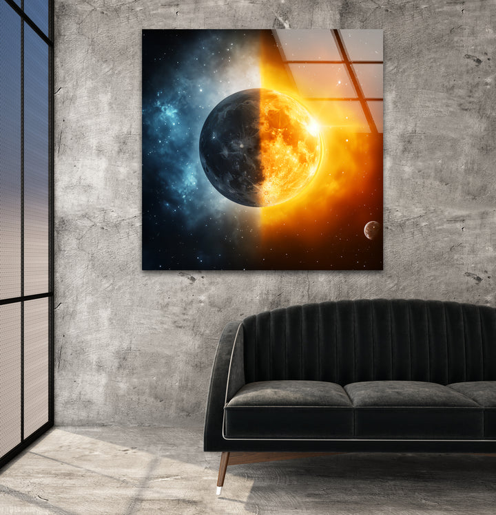 Cosmic-inspired space prints featuring detailed images of planets and deep space exploration
